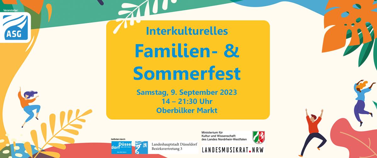 Interkulturelles Familien- und Sommerfest am 09.09.2023 am Oberbilker Markt - Herzliche Einladung