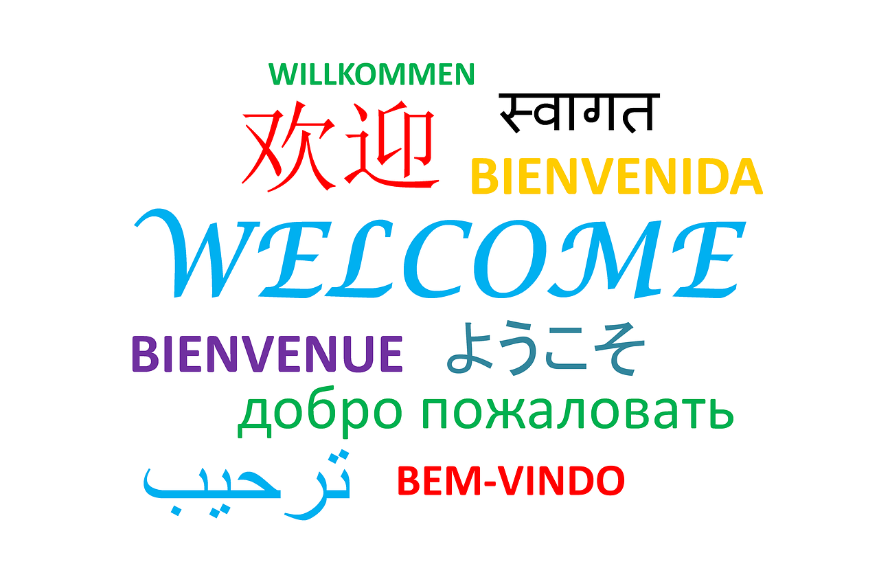 Willkommen in vielen Sprachen